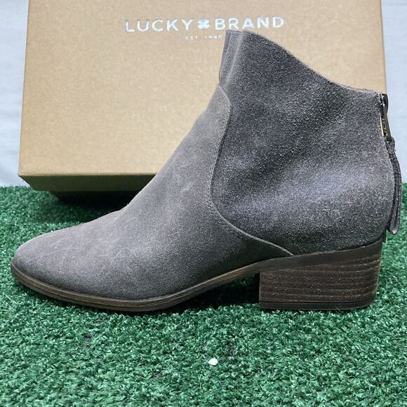 Lucky Brand Lahela Charcoal Suede ankle boots women’s size 6 (OKPM-07-031) - Picture 5 of 10